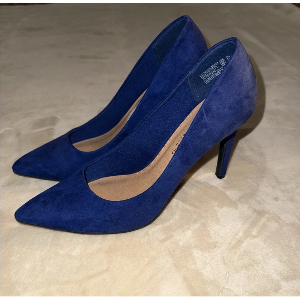 Christian Siriano Royal Blue Faux Suede Heels- Size 9.5